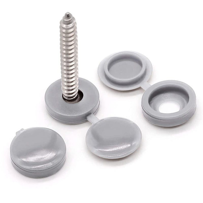 Glvaner M4 (80 pcs) Gray Color Collated Screws Caps Hinged Screw Cover Caps with 20 PCs #8 x 1-1/4" (4.2 x 32mm) Flat Head Wood Screws Stainless Steel 304 (18-8) for TV or Furnitures - Image 5